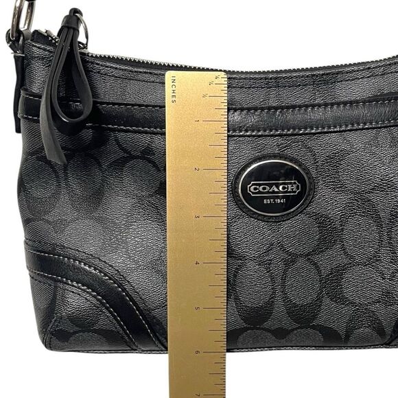 COACH Payton Crossbody in Signature Canvas Black Gray - Picture 12 of 12